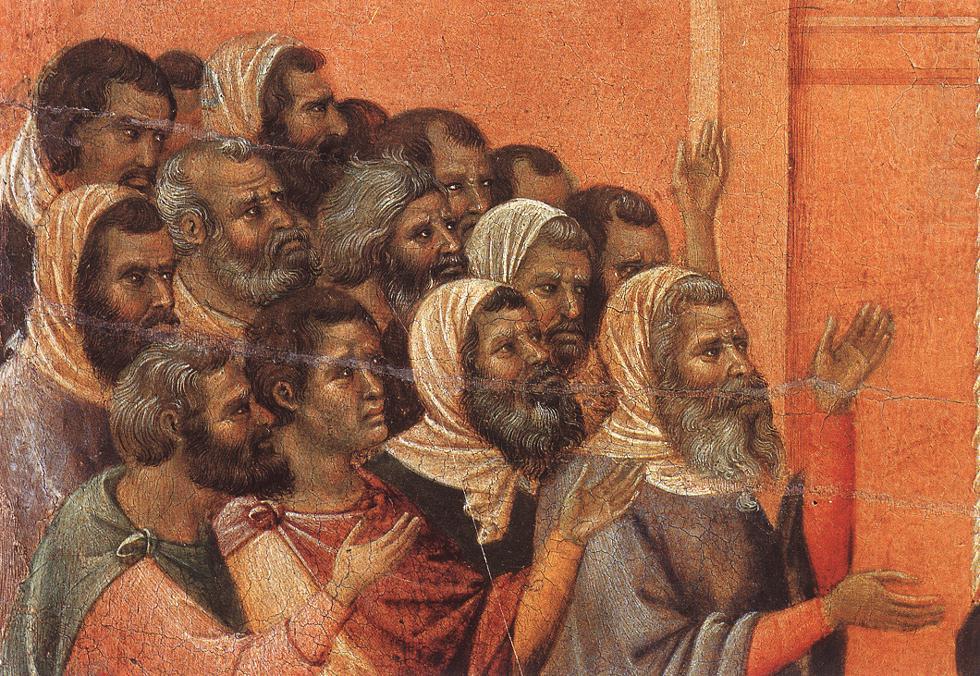 Duccio di Buoninsegna - Christ Accused by the Pharisees (detail)