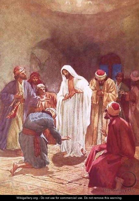 Jesus childing Thomas for his unbelief