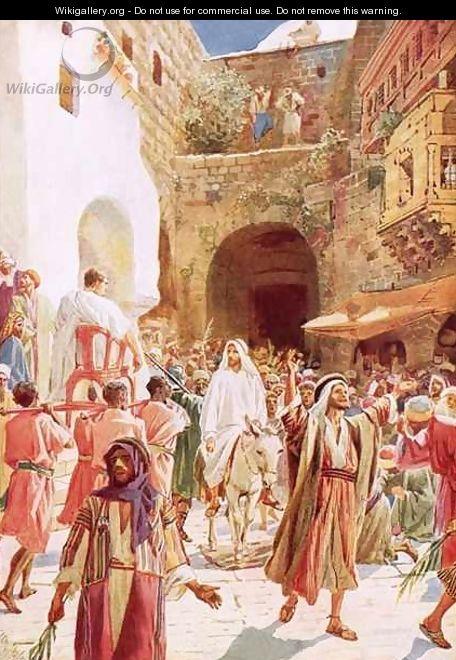 Jesus entering Jesusalem