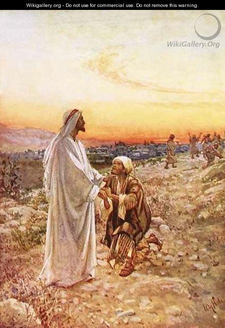 Jesus withe the one leper who returned to give thanks